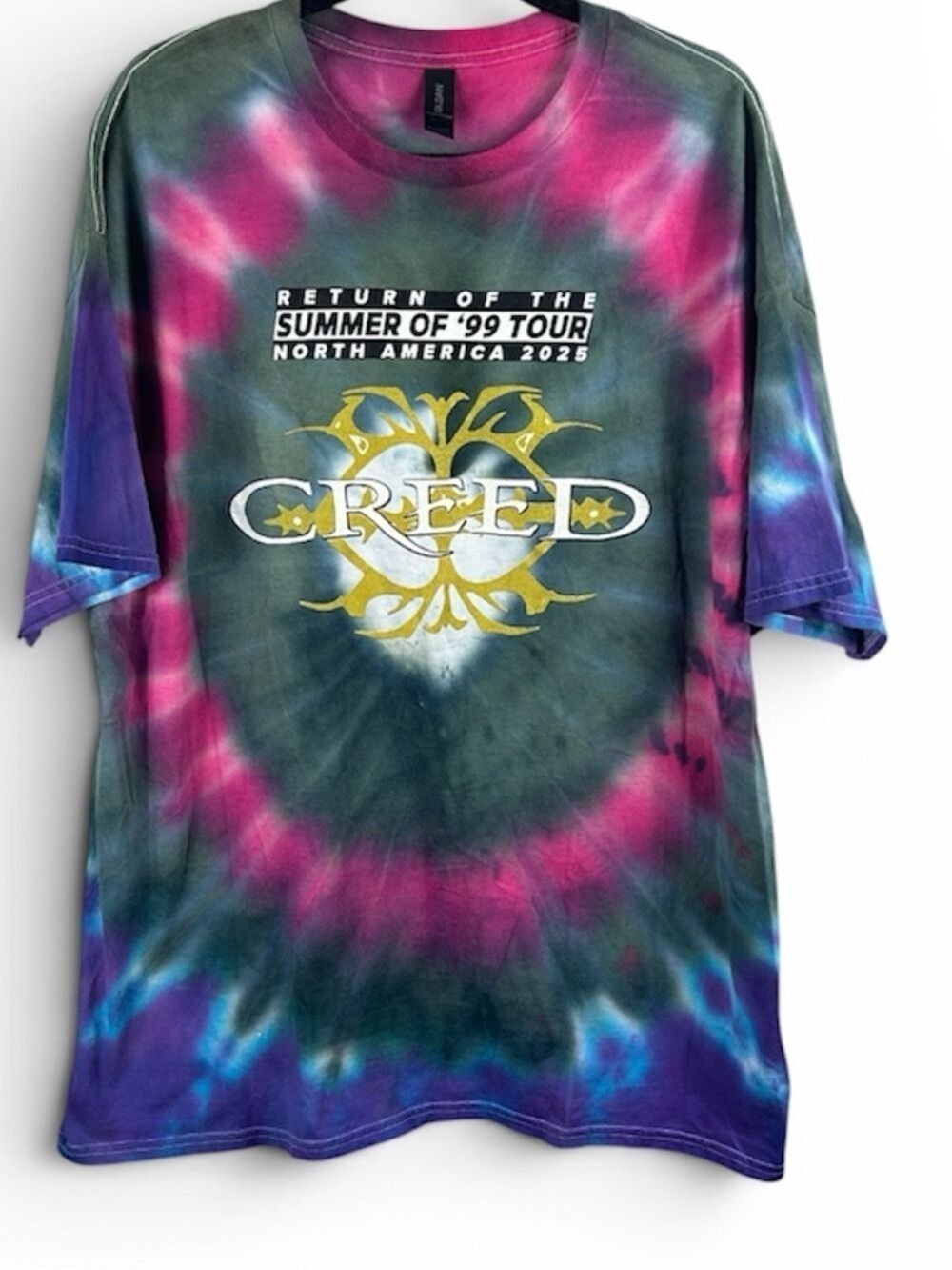 Creed Tie-Dye Short Sleeve 2025 Tour T-Shirt Size 2XL